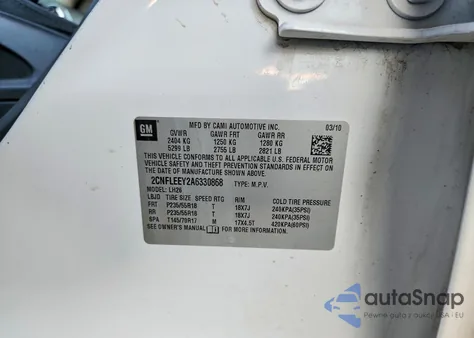 2010 Chevrolet Equinox Lt from USA, damaged, VIN 2CNFLEEY2A6330868